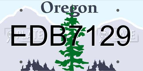EDB7129 Oregon License Plate