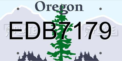 EDB7179 Oregon License Plate