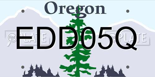 EDD05Q Oregon License Plate