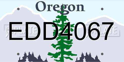 EDD4067 Oregon License Plate