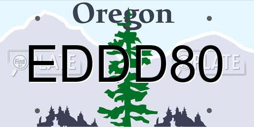 EDDD80 Oregon License Plate