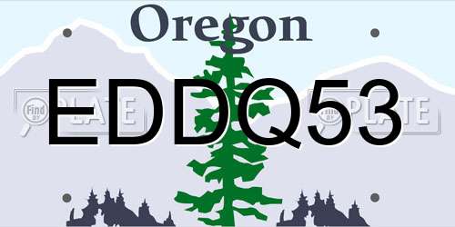 EDDQ53 Oregon License Plate
