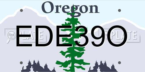 EDE39O Oregon License Plate