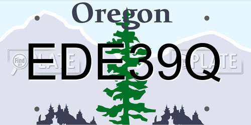 EDE39Q Oregon License Plate
