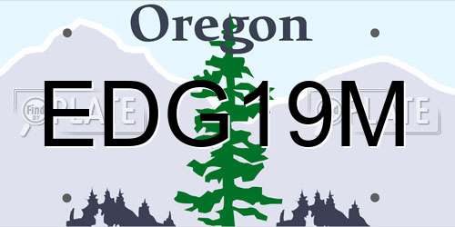 EDG19M Oregon License Plate