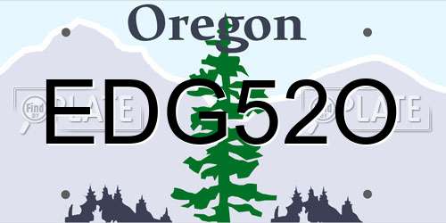 EDG52O Oregon License Plate