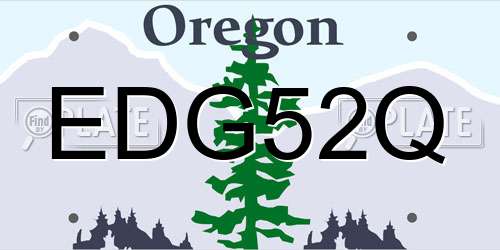 EDG52Q Oregon License Plate