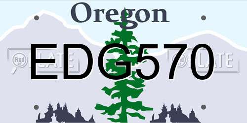 EDG570 Oregon License Plate