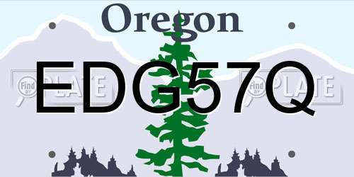 EDG57Q Oregon License Plate
