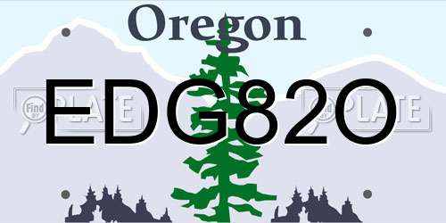 EDG82O Oregon License Plate