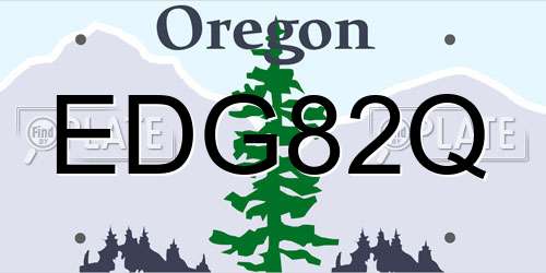 EDG82Q Oregon License Plate