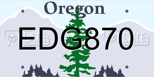EDG870 Oregon License Plate