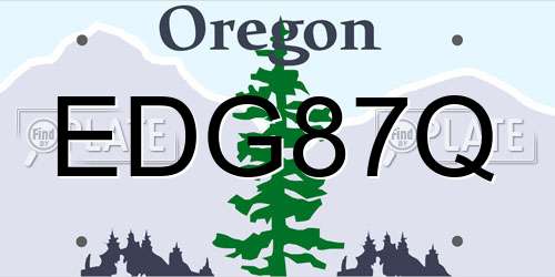 EDG87Q Oregon License Plate