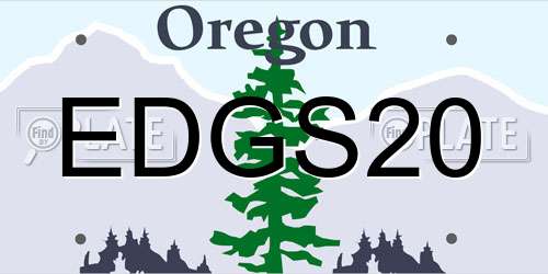 EDGS20 Oregon License Plate
