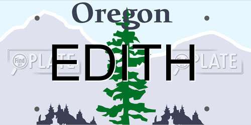 EDITH Oregon License Plate