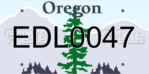 EDL0047 Oregon License Plate
