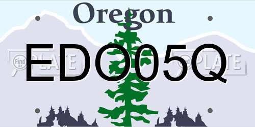 EDO05Q Oregon License Plate