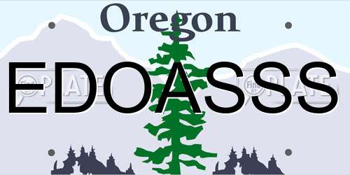 EDOASSS Oregon License Plate