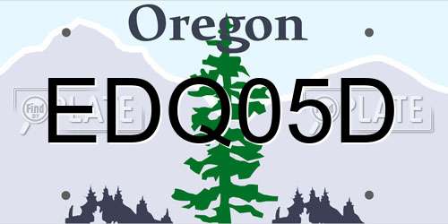 EDQ05D Oregon License Plate
