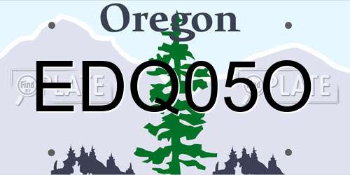 EDQ05O Oregon License Plate
