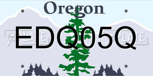 EDQ05Q Oregon License Plate