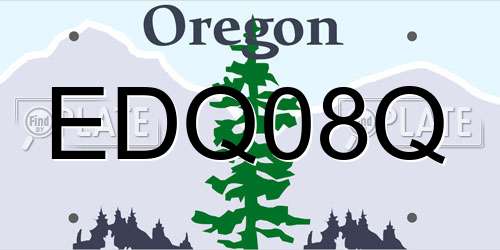 EDQ08Q Oregon License Plate
