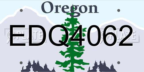EDQ4062 Oregon License Plate