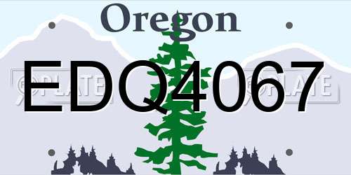 EDQ4067 Oregon License Plate