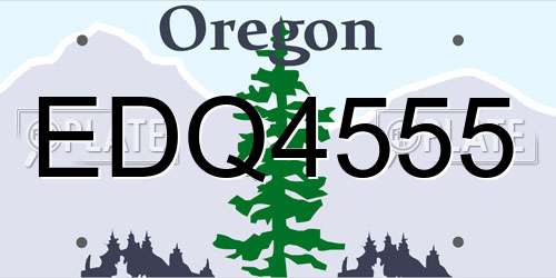 EDQ4555 Oregon License Plate