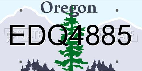 EDQ4885 Oregon License Plate