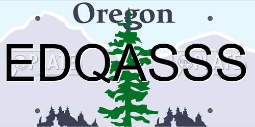 EDQASSS Oregon License Plate