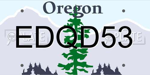 EDQD53 Oregon License Plate
