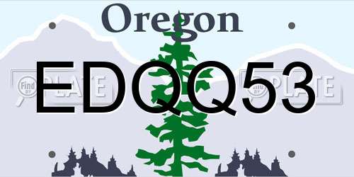 EDQQ53 Oregon License Plate