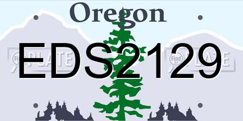 EDS2129 Oregon License Plate