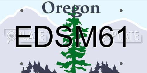 EDSM61 Oregon License Plate