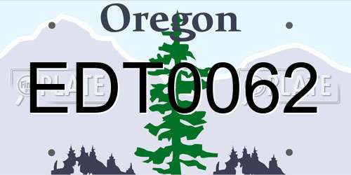 EDT0062 Oregon License Plate