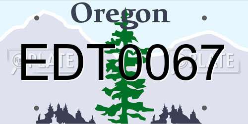 EDT0067 Oregon License Plate