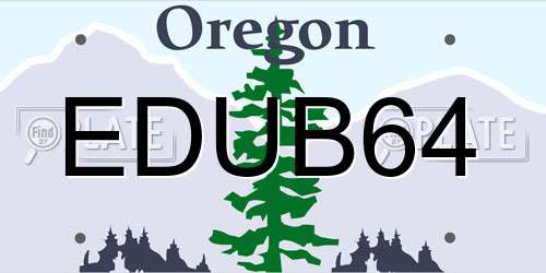 EDUB64 Oregon License Plate