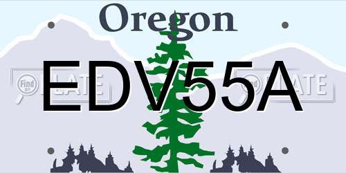 EDV55A Oregon License Plate