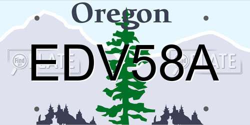 EDV58A Oregon License Plate