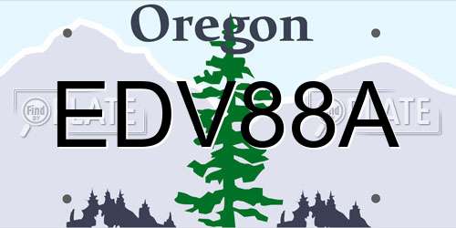 EDV88A Oregon License Plate