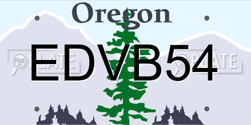 EDVB54 Oregon License Plate