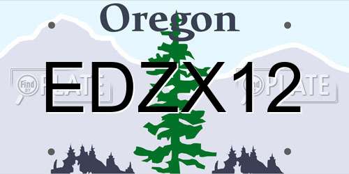 EDZX12 Oregon License Plate