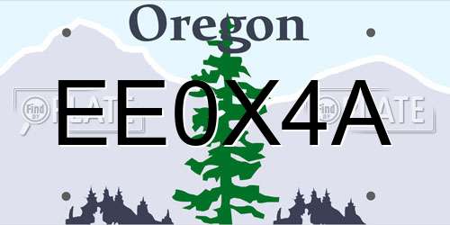 EE0X4A Oregon License Plate