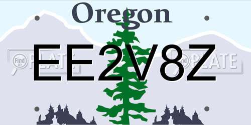 EE2V8Z Oregon License Plate