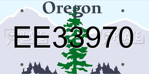 EE33970 Oregon License Plate