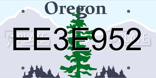 EE3E952 Oregon License Plate