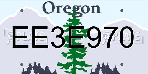 EE3E970 Oregon License Plate