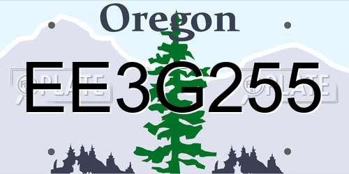 EE3G255 Oregon License Plate