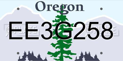 EE3G258 Oregon License Plate